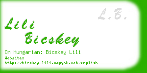 lili bicskey business card